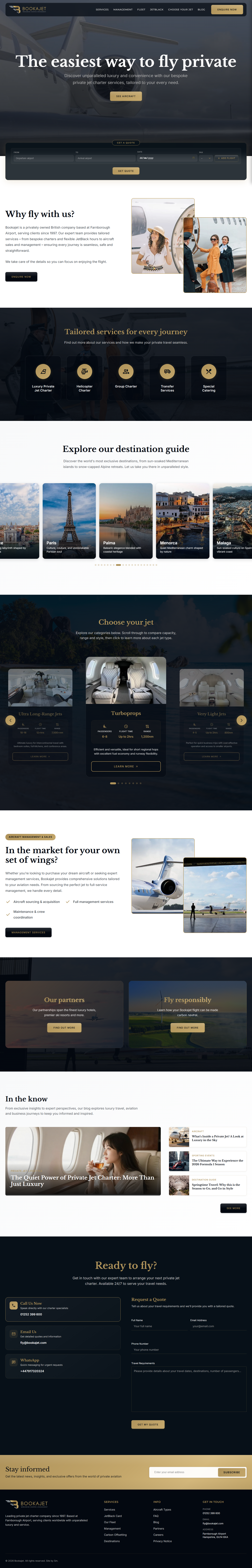 Homepage with hero video and fleet preview