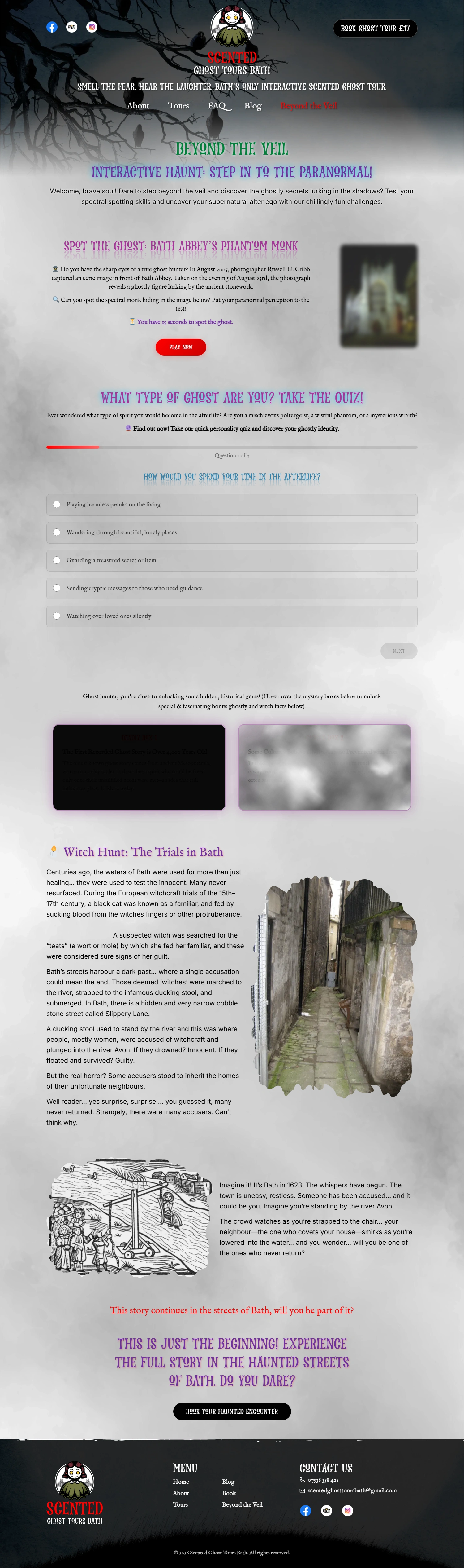 Beyond the Veil interactive page