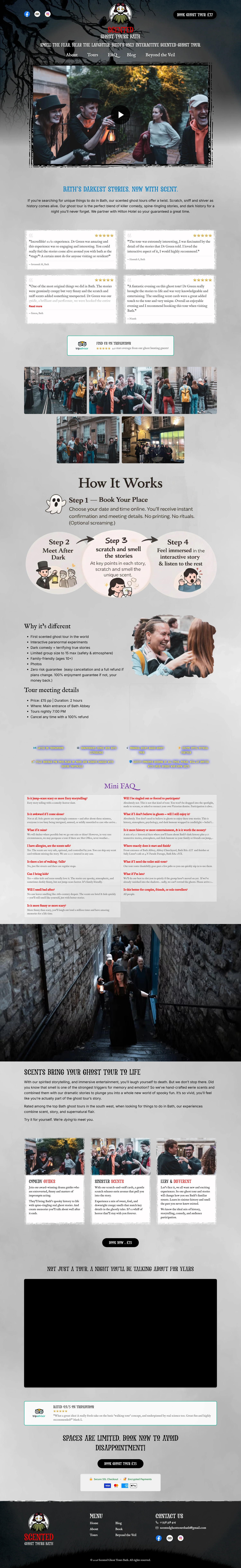 Scented Ghost Tours Bath homepage