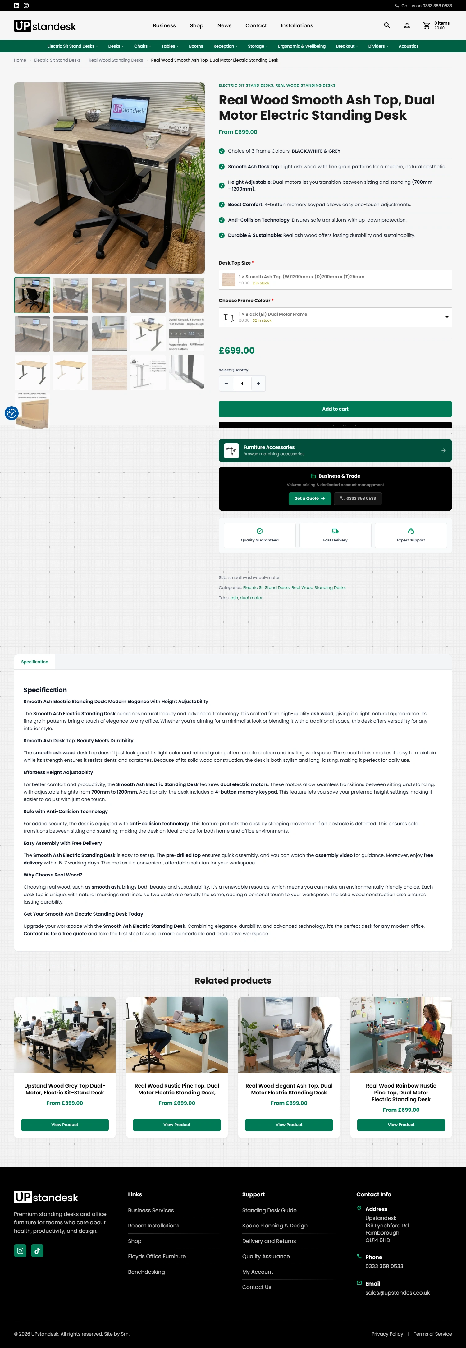 Upstandesk product page