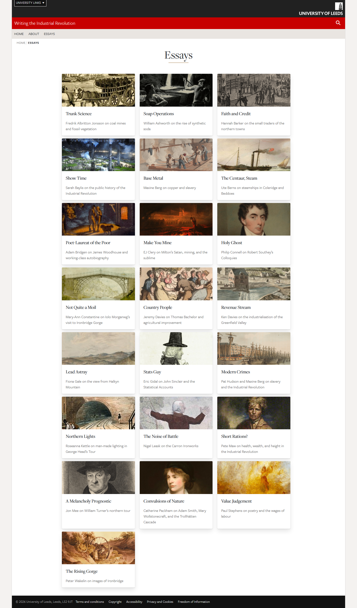 Writing the Industrial Revolution essays archive