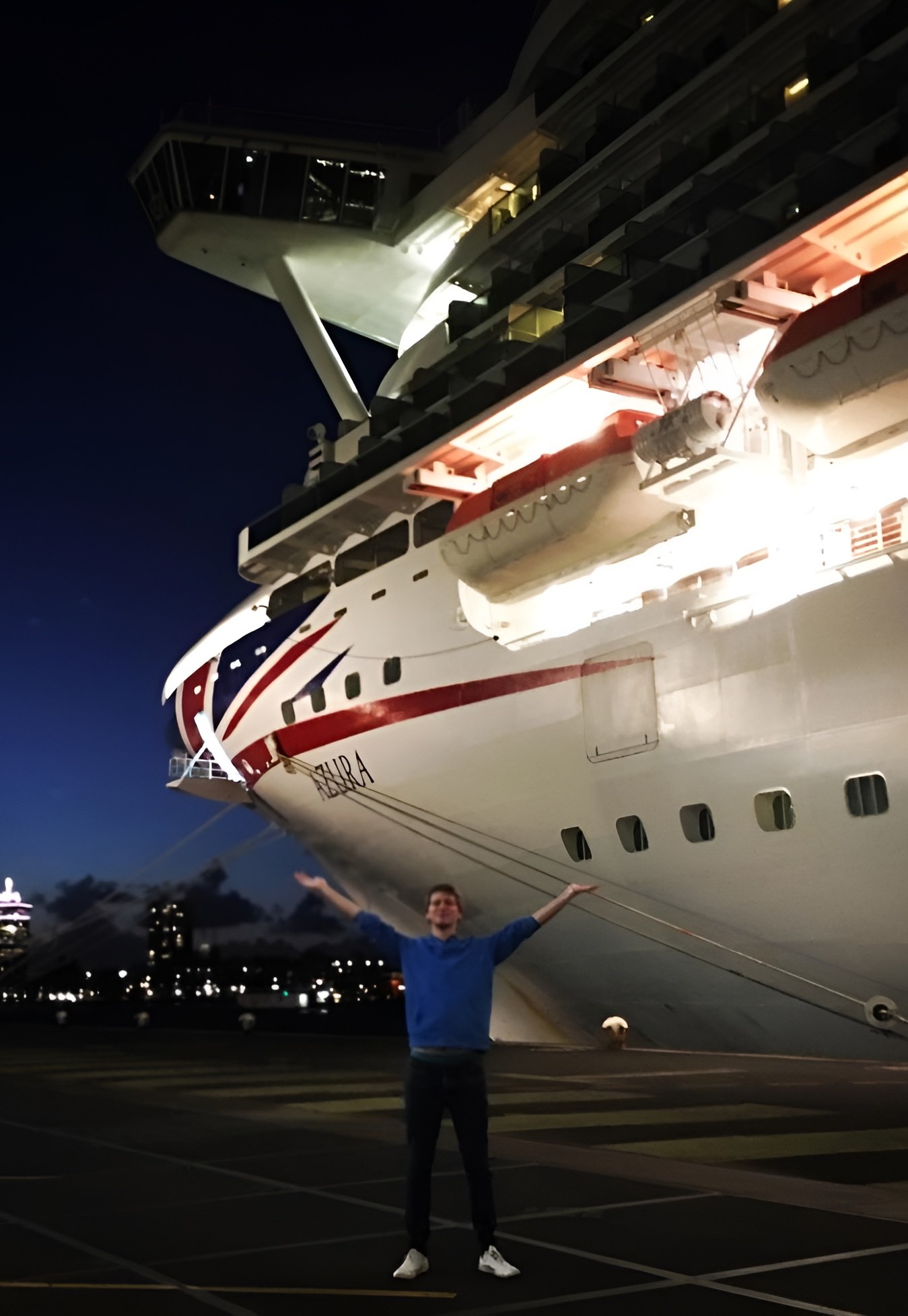 Cruise ship at sea
