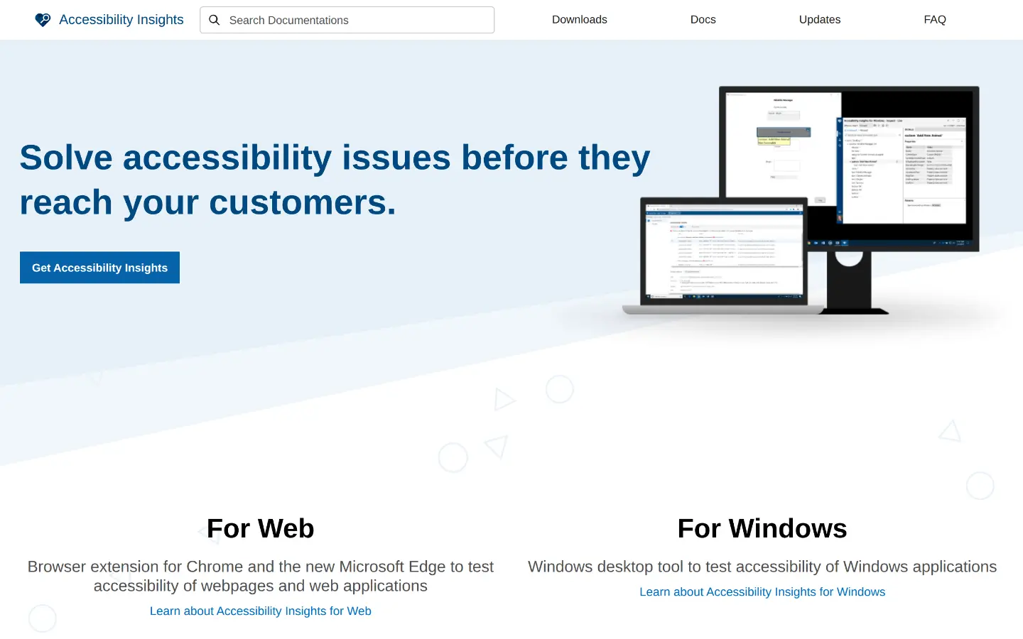 Accessibility Insights landing page