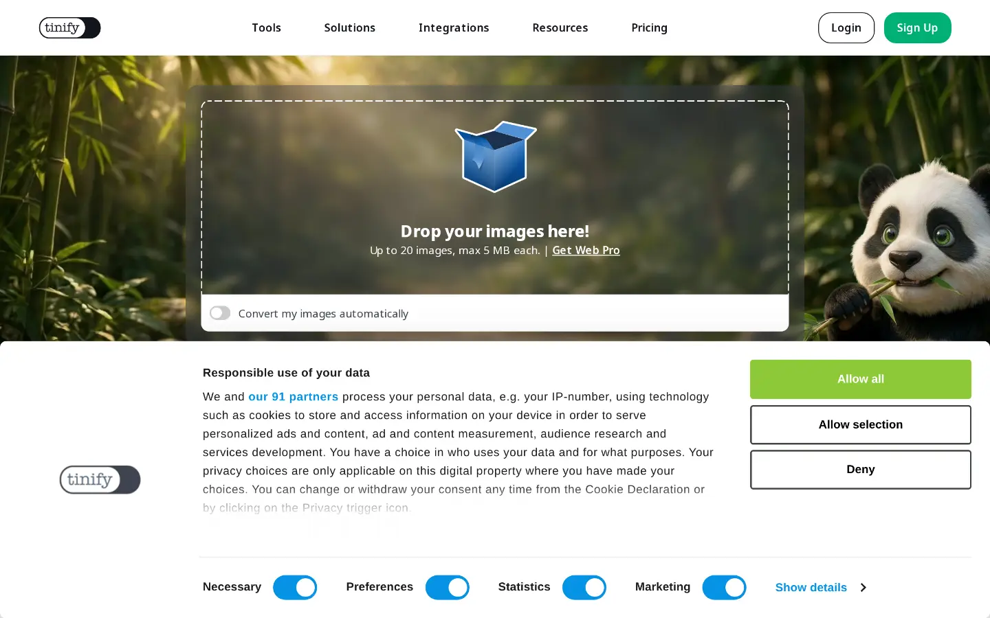 TinyPNG image compression service